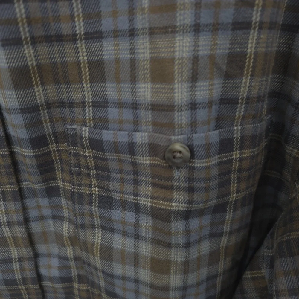 Red Head Flannel Shirt Mens Large Plaid Button Up Long Sleeve Heavyweight Cotton